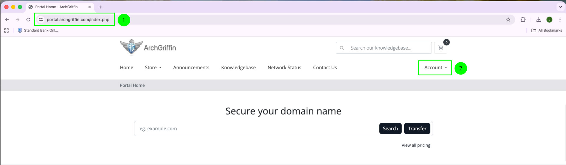 URL Check & My Account Menu